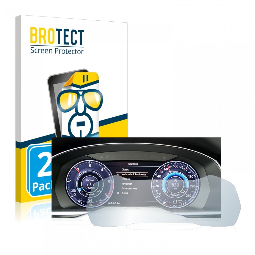 Ochranné fólie 2x BROTECT HD-Clear Screen Protector for Volkswagen Arteon 2017 Active Info Chockpit 12.3