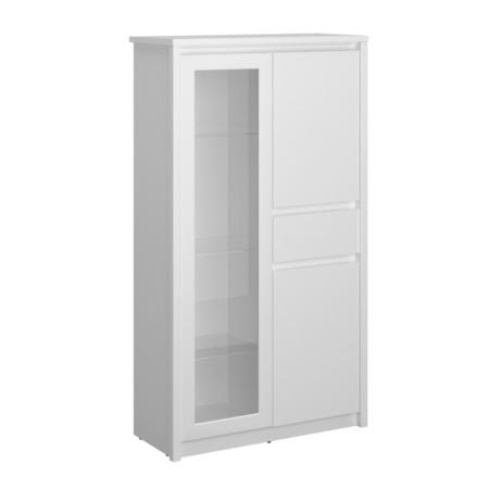 Kondela Nízká vitrína 2D1W1S, bílá, ERODIN, 0000374474