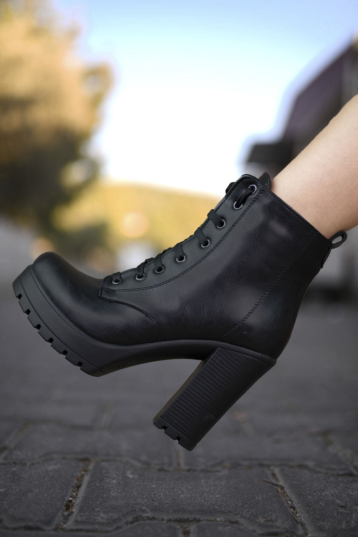 Riccon Skin Black Women's High Heel Boots 0012sp01