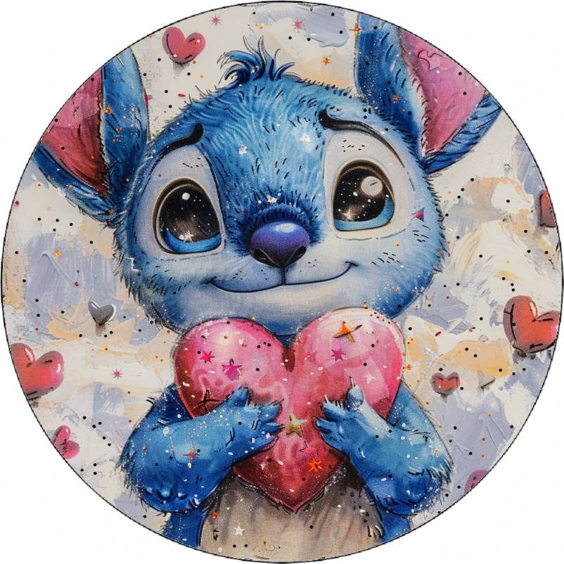 Jedlý papír Stitch se srdíčkem 19,5 cm - Pictu Hap