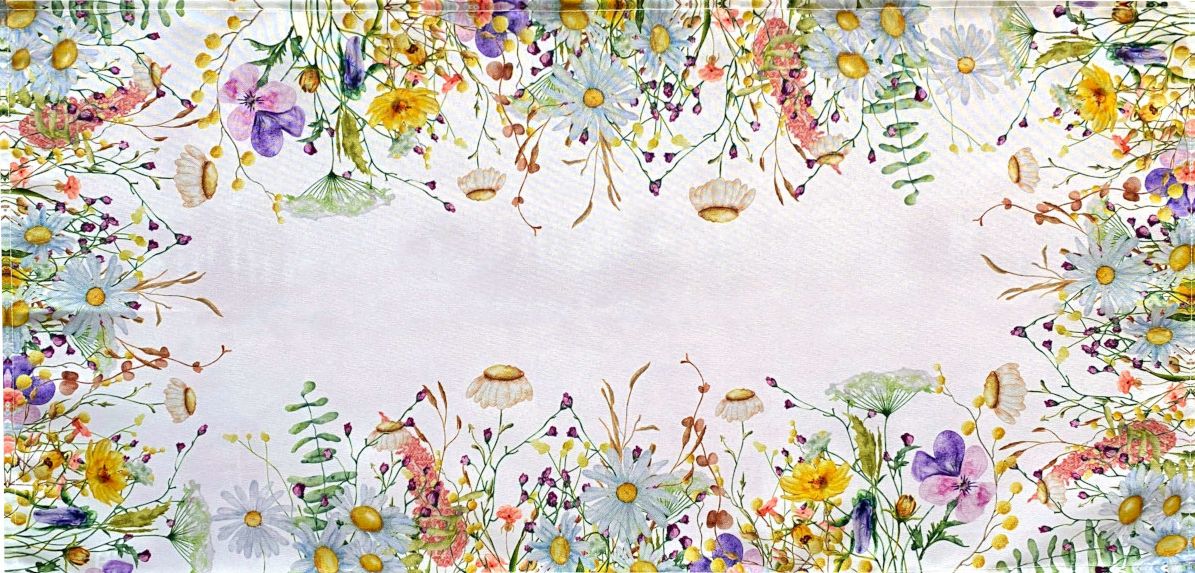 Vzorovaný ubrus - běhoun na stůl FLOWERS 40x85 cm Mybesthome