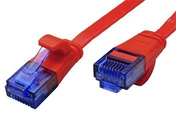 UTP patchkabel kat. 6a, plochý, 1,5m, červený