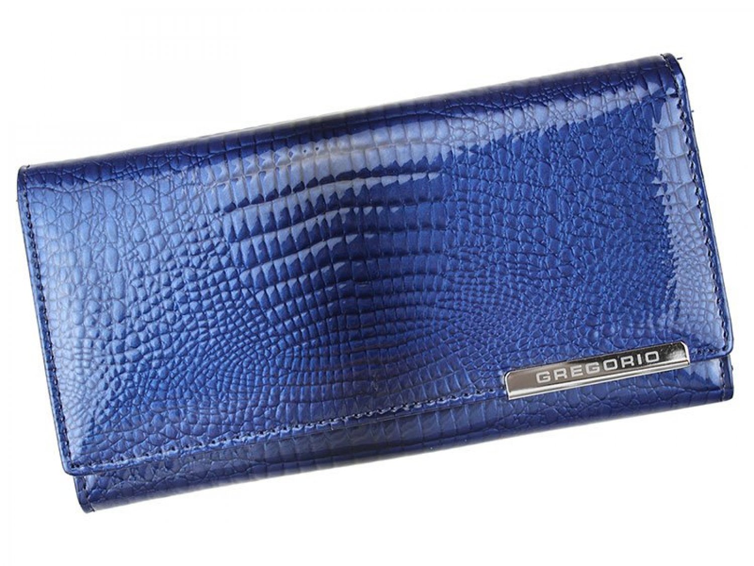 Luxusní dámská kožená peněženka s hadím vzorem Gregorio Sissi, modrá