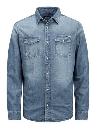 Jack &Jones modrá džínová slim Fit košile Heridan