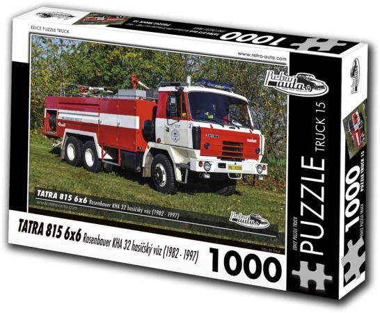 RETRO-AUTA Puzzle TRUCK č.15 Tatra 815 6x6 Rosenbauer KHA 32 hasičský vůz (1982-1997) 1000 dílků