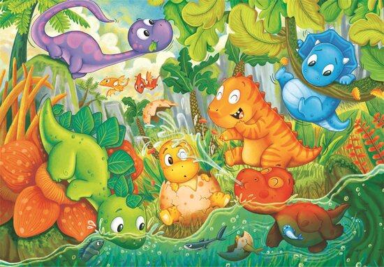 CLEMENTONI Puzzle Šťastná oáza dinosaurů MAXI 24 dílků