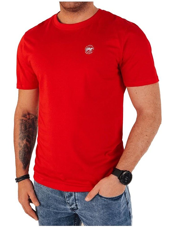 červené pánské basic tričko