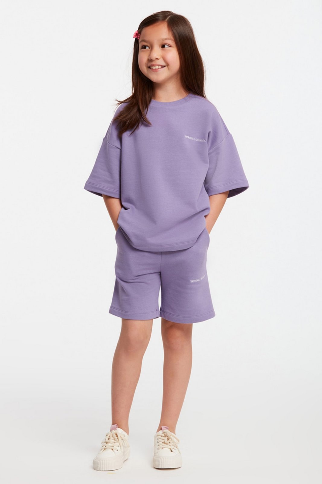 GRIMELANGE Bush Girl's Crew Neck Purple Tracksuit Set