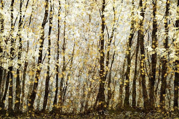 Andrew Bret Wallis Ilustrace Forest filed with golden autumn leaves, Andrew Bret Wallis, (40 x 26.7 cm)