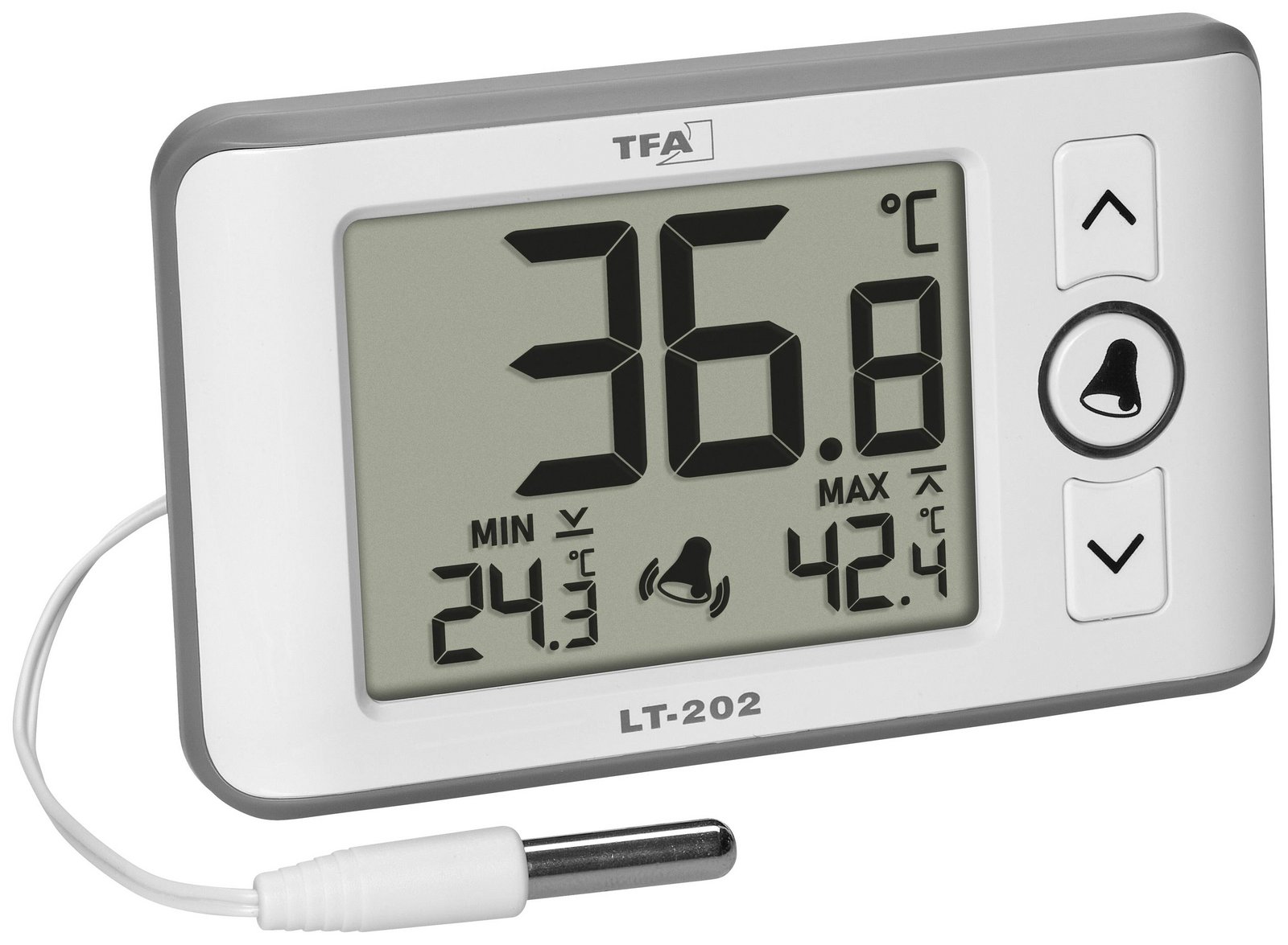 TFA Dostmann Digitales Profi-Thermometer mit Kabelfühler LT 202 teploměr bílá