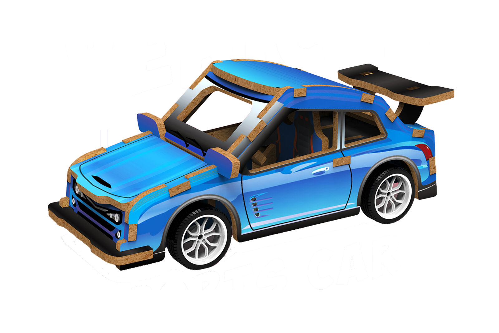 3D puzzle dřevěné - Závodní auto 13 cm