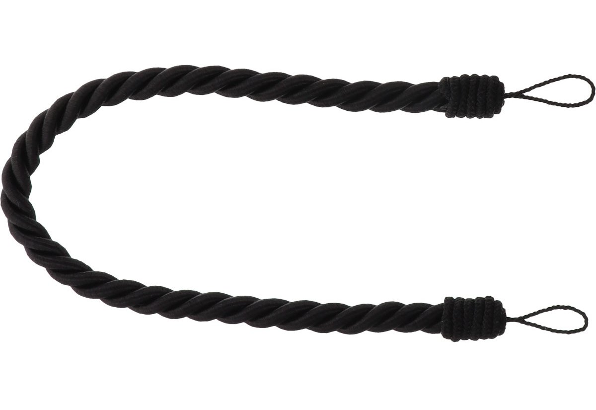 Dekorační úvaz - šňůra na záclony a závěsy ROPE černá Mybesthome