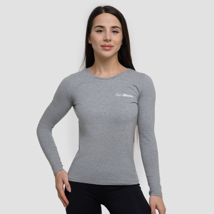 Dámské triko s dlouhým rukávem Basic Grey XS - GymBeam