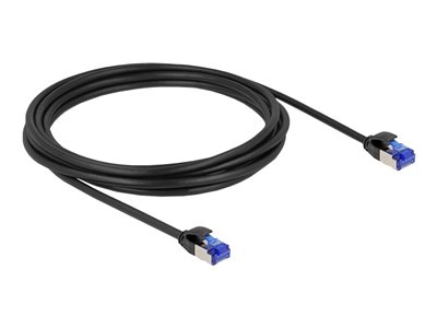 Delock - Síťový kabel - RJ-45 (M) do RJ-45 (M) - 2 m - 4.5 mm - S/FTP - CAT 6a - neobsahuje halogen, provedení bez hrbolků - černá