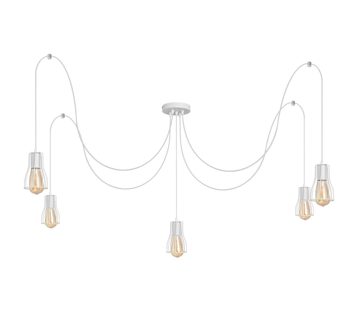 Lustr na lanku TUBE LONG 5xE27/10W/230V bílá