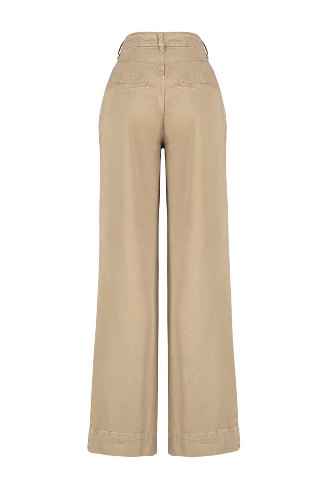 Trendyol Camel More Sustainable Pleated High Waist Wide Leg Jeans