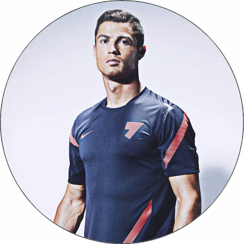 Jedlý papír Cristiano Ronaldo na šedém pozadí 19,5 cm - Pictu Hap