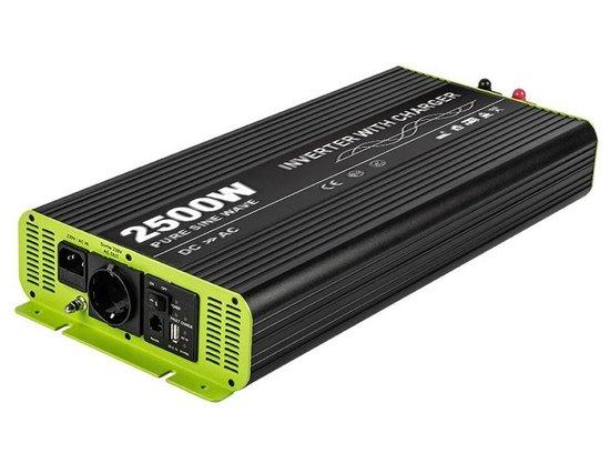 Kosun Měnič napětí výkon 2500W čistý sinus UPS DC48V/AC230V USB černo-zelený KOS2500-48