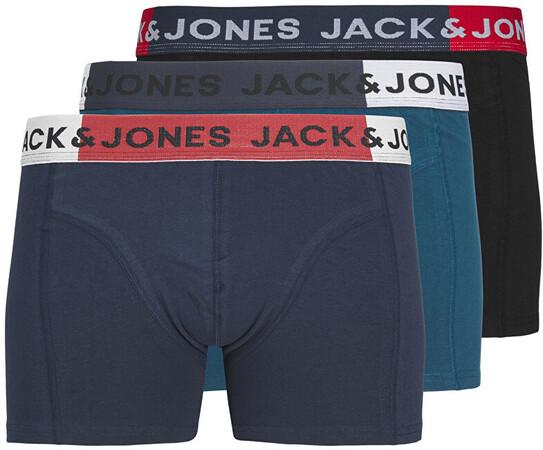 Jack&Jones PLUS 3 PACK pánské boxerky JACCOLOR 12243751 Black
