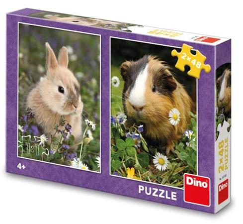 Puzzle 2x48 Králíček a morče