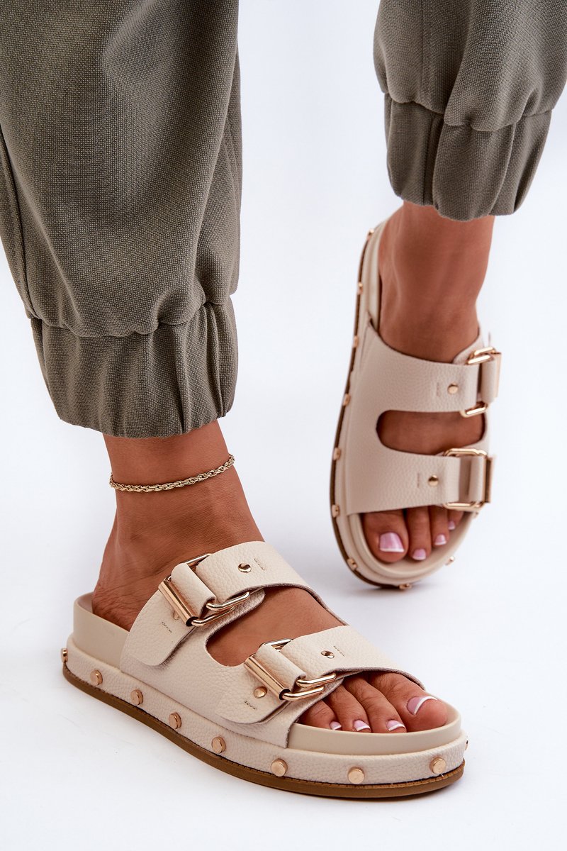 Dámské pantofle na platformě Big Star Béžová