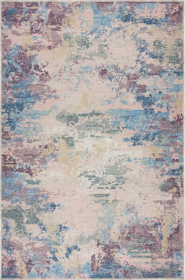 Modro-fialový pratelný koberec s příměsí recyklovaných vláken 160x230 cm Reid – Flair Rugs