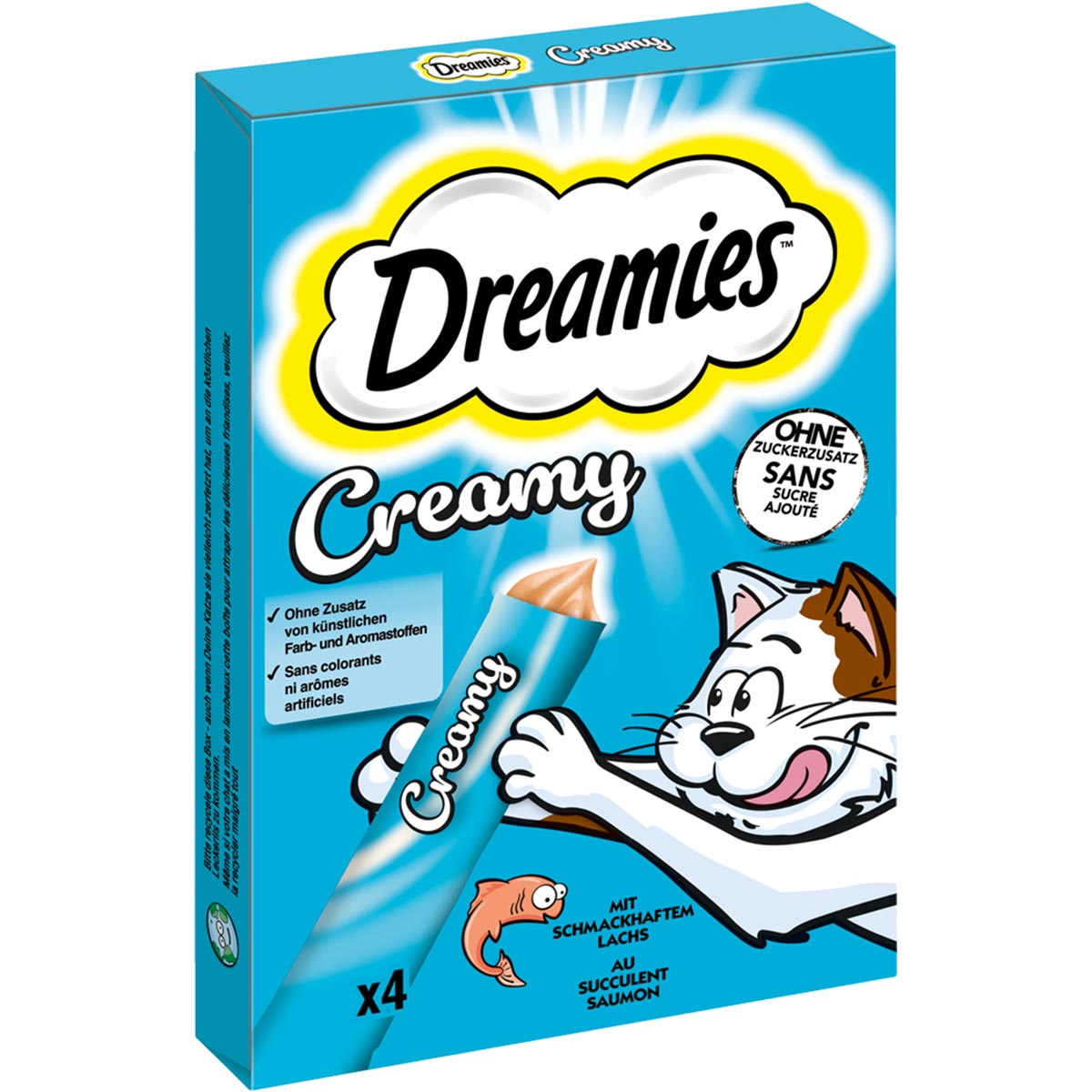 Dreamies Creamy Snacks, 3 balení, 2 + 1 zdarma!  - kuřecí (12 x 10 g)