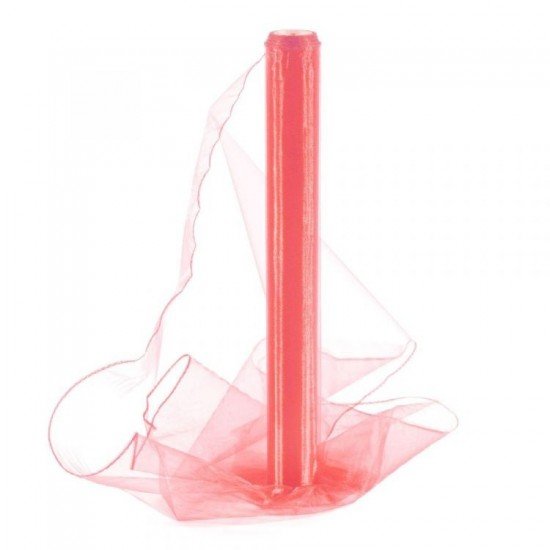 Paper Design Organza 40cm/9m obšitá - korálová - 2058