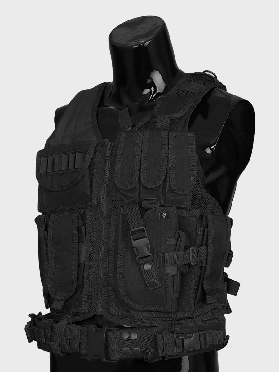 Vesta taktická modulární s opaskem Huzar černá Tactical Vest Black Dominator®