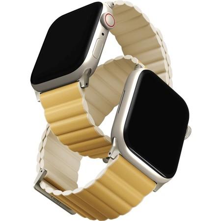 UNIQ Revix Premium Edition řemínek pro Apple Watch 49/45/44/42mm Canary (žlutý/béžový)