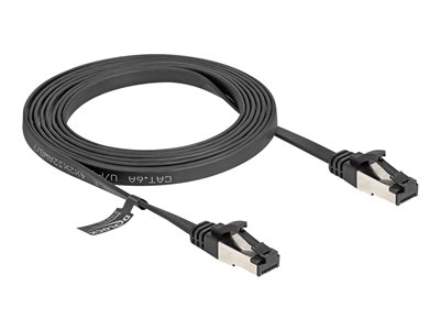 Delock - Patch kabel - RJ-45 (M) do RJ-45 (M) - 2 m - U/FTP - CAT 8.1 - provedení bez hrbolků, plochý - černá
