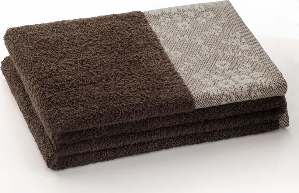 Hnědý froté bavlněný ručník 50x90 cm Crea – AmeliaHome