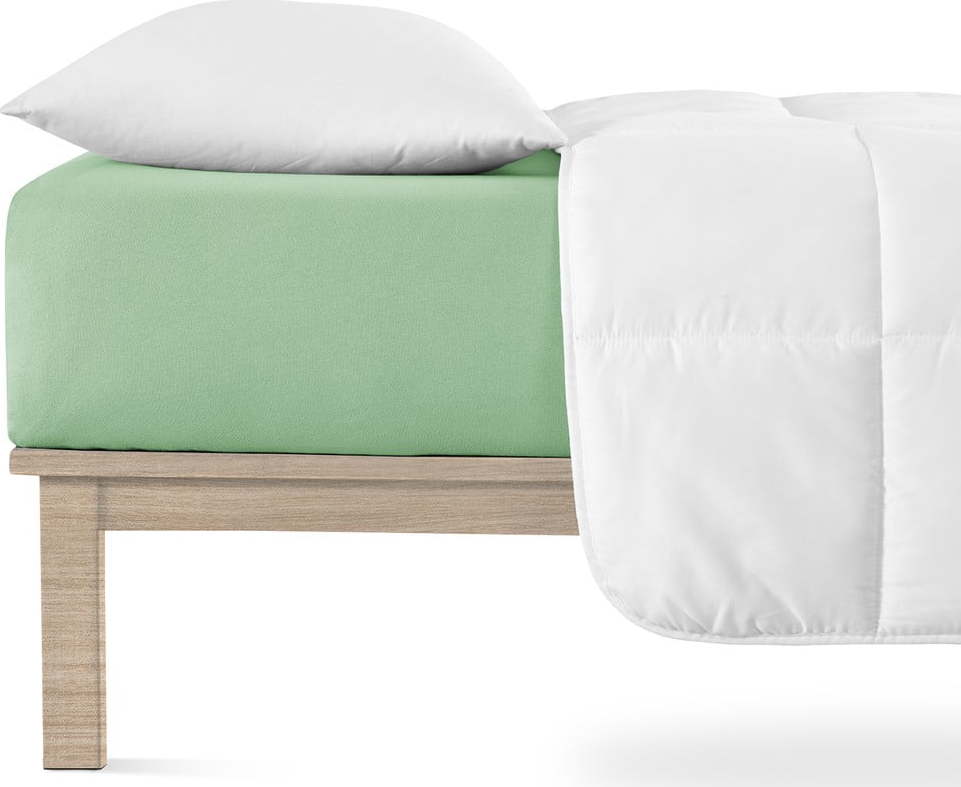 Zelené napínací prostěradlo jersey 160x200 cm Boxspring – Andrea Simone