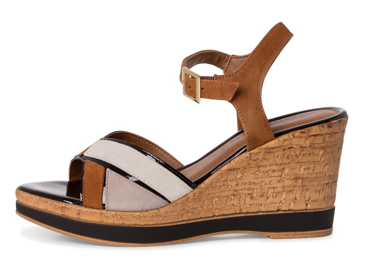 Tamaris 1-28027-42-392 Dámské sandály na klínku hnědé 36