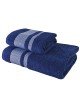 Sada 2 kusů bavlněné osušky a ručníku Ates tmavě modrá EMI