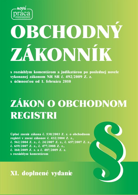 Obchodný zákonník Zákon o obchodnom registri