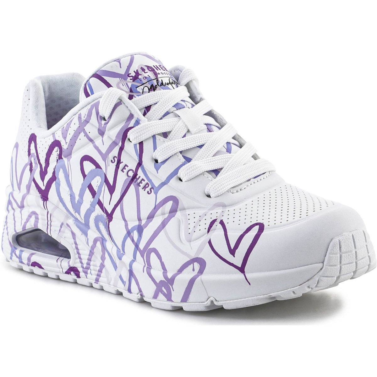 Skechers  JGoldcrown Uno Lite - Spread the Love 155507-WLPR  Bílá
