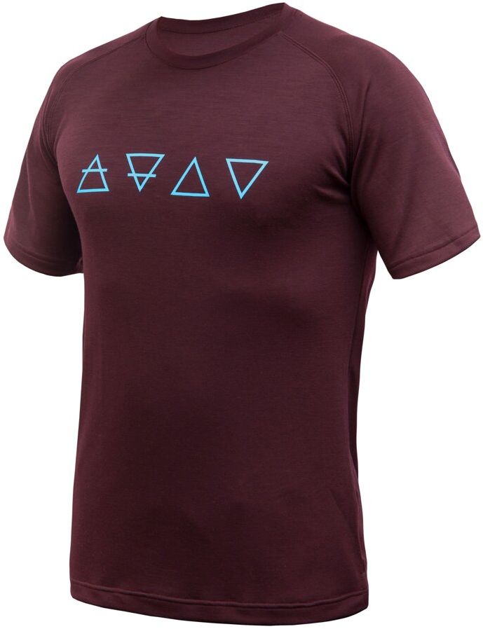 SENSOR MERINO BLEND ELEMENTS pánské triko kr.rukáv port red Velikost: XXL