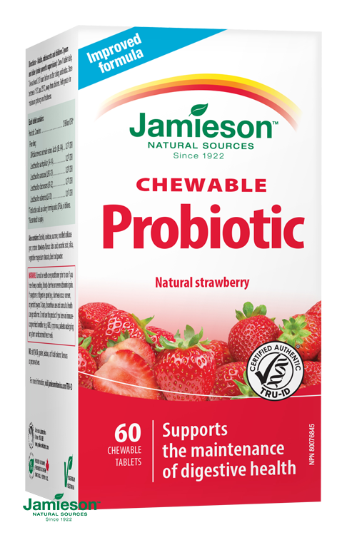 Jamieson Probiotic Chewable Jahoda 2 miliardy 60 tablet