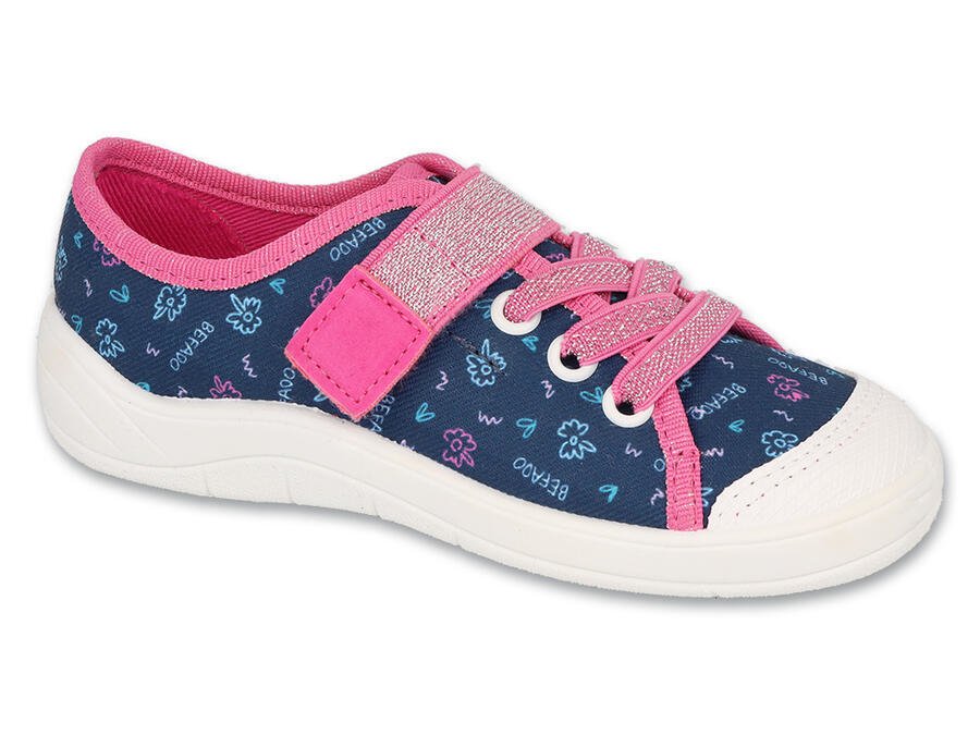 BEFADO 351X021 dívčí tenisky 1SZ modré kytičky 25 351X021_25
