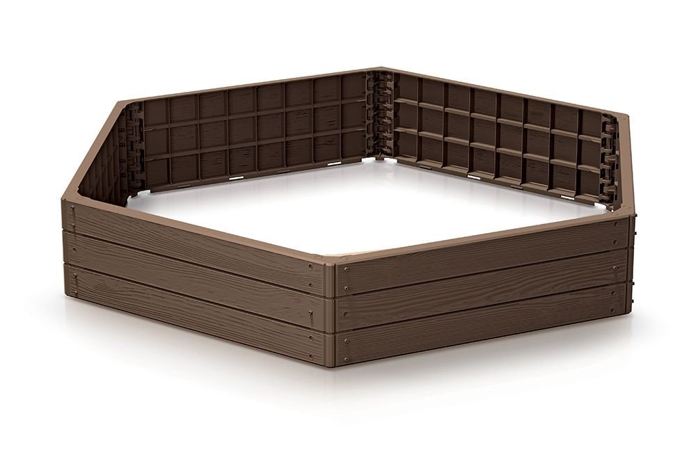 Vyvýšený záhon BASE WOODY, hnědá 148 x 129 x 25 cm PRIBWH-7587U