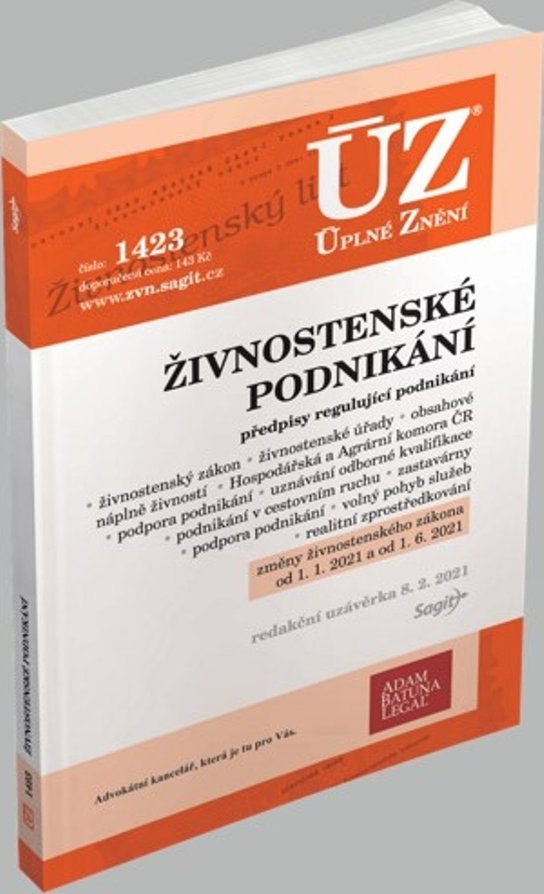 ÚZ 1423 Živnostenské podnikání, volný pohyb služeb, podpora podnikání