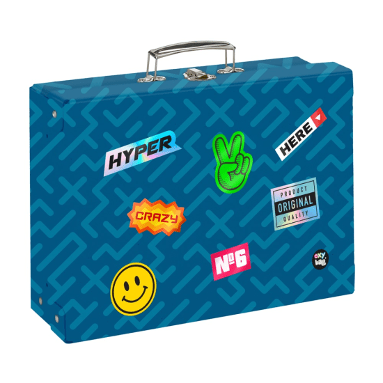 Oxybag Kufřík lamino hranatý A4 - OXY GO - Stickers - 6-05924