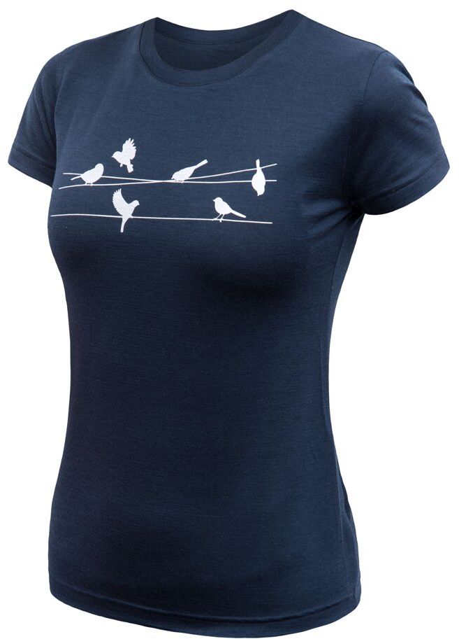 SENSOR MERINO ACTIVE SONGBIRDS dámské triko kr.rukáv deep blue Velikost: XL