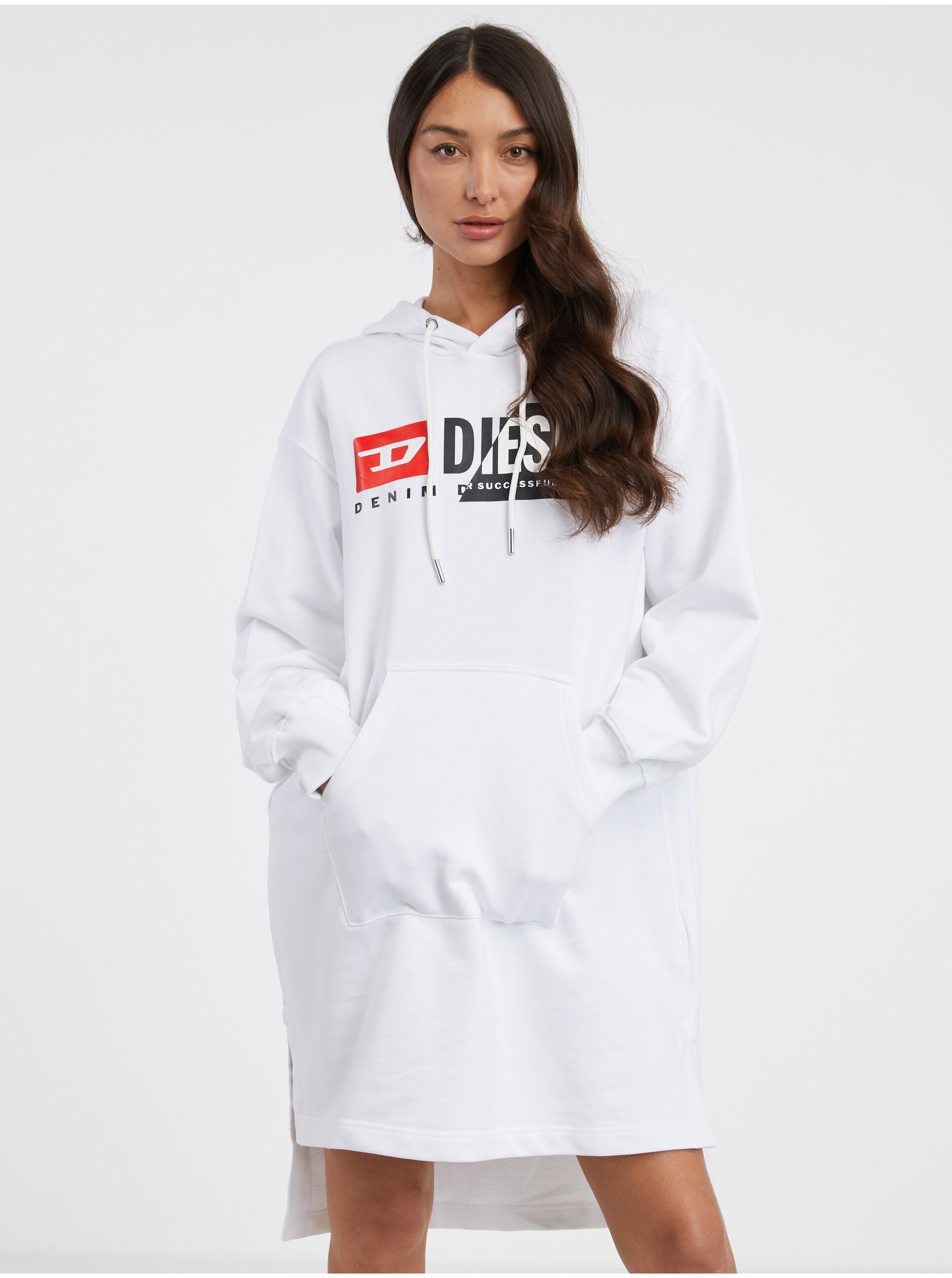 Bílé dámské mikinové šaty Diesel Ilse - Dámské