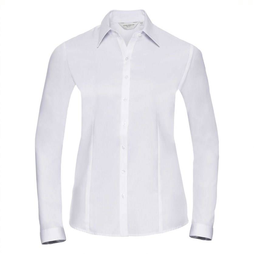Women's Long Sleeve Shirt, Herringbone Shirt Russell