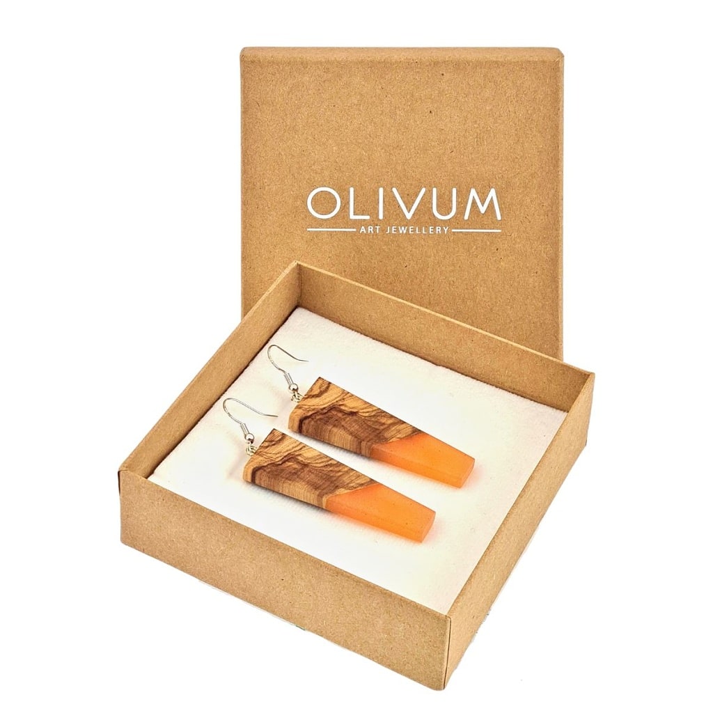 OLIVUM JEWELLERY Náušnice z olivového dřeva Elisa No. 28