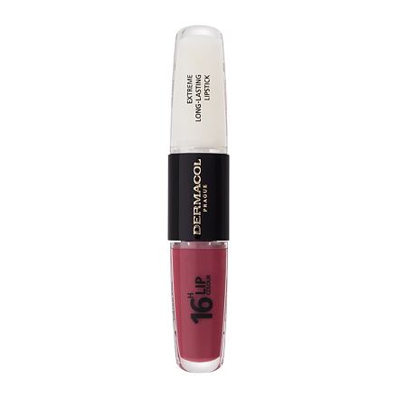 Dermacol 16H Lip Colour Extreme Long-Lasting Lipstick dámská dlouhotrvající rtěnka a lesk na rty 2v1 8 ml odstín růžová