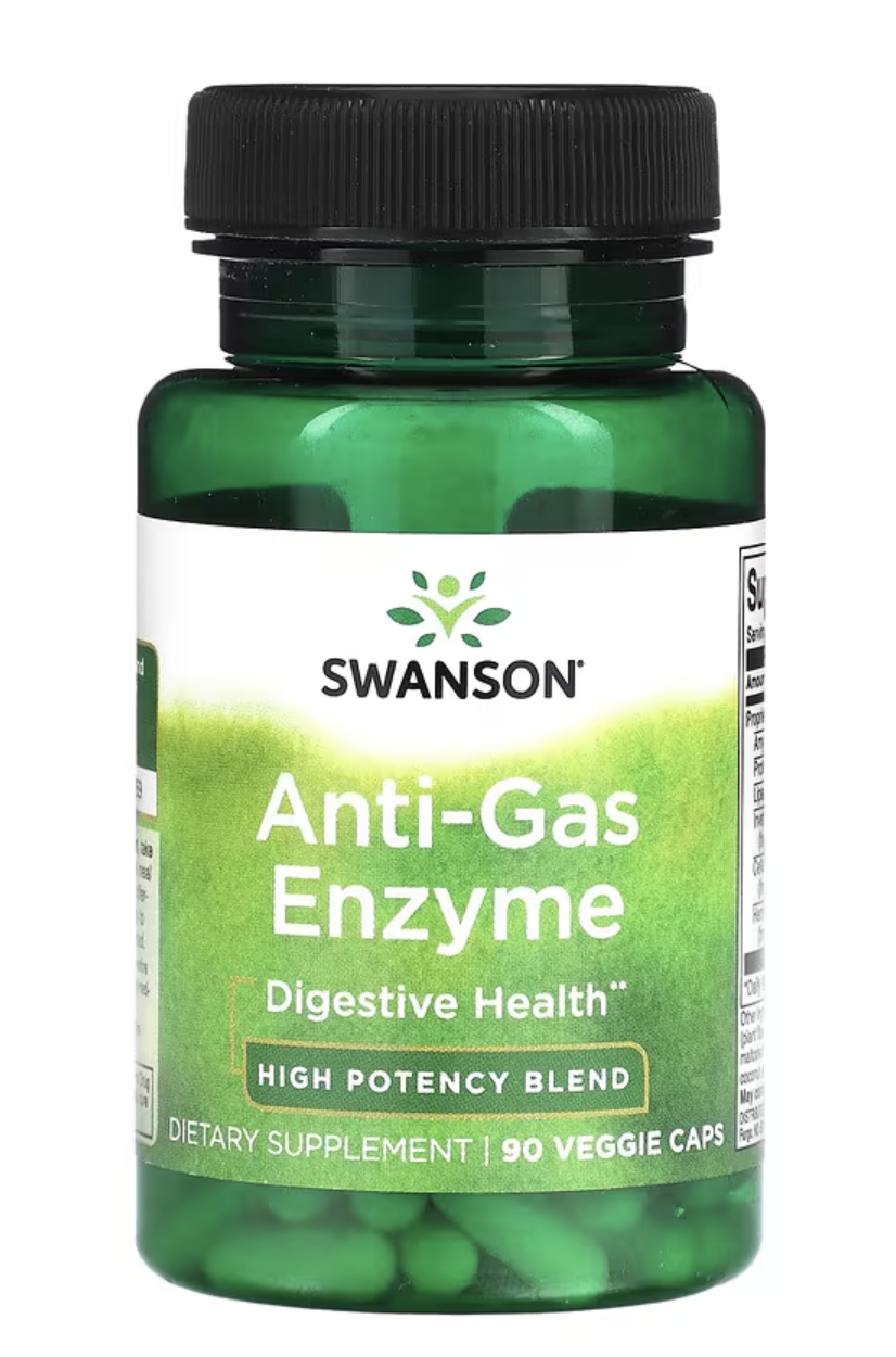 Swanson Anti-gas enzyme, trávicí enzymy, 90 rostlinných kapslí