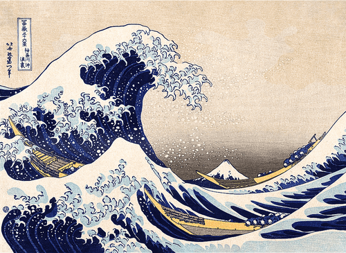 Dřevěné puzzle Art Hokusai Velká vlna Kanagawa 200 dílků